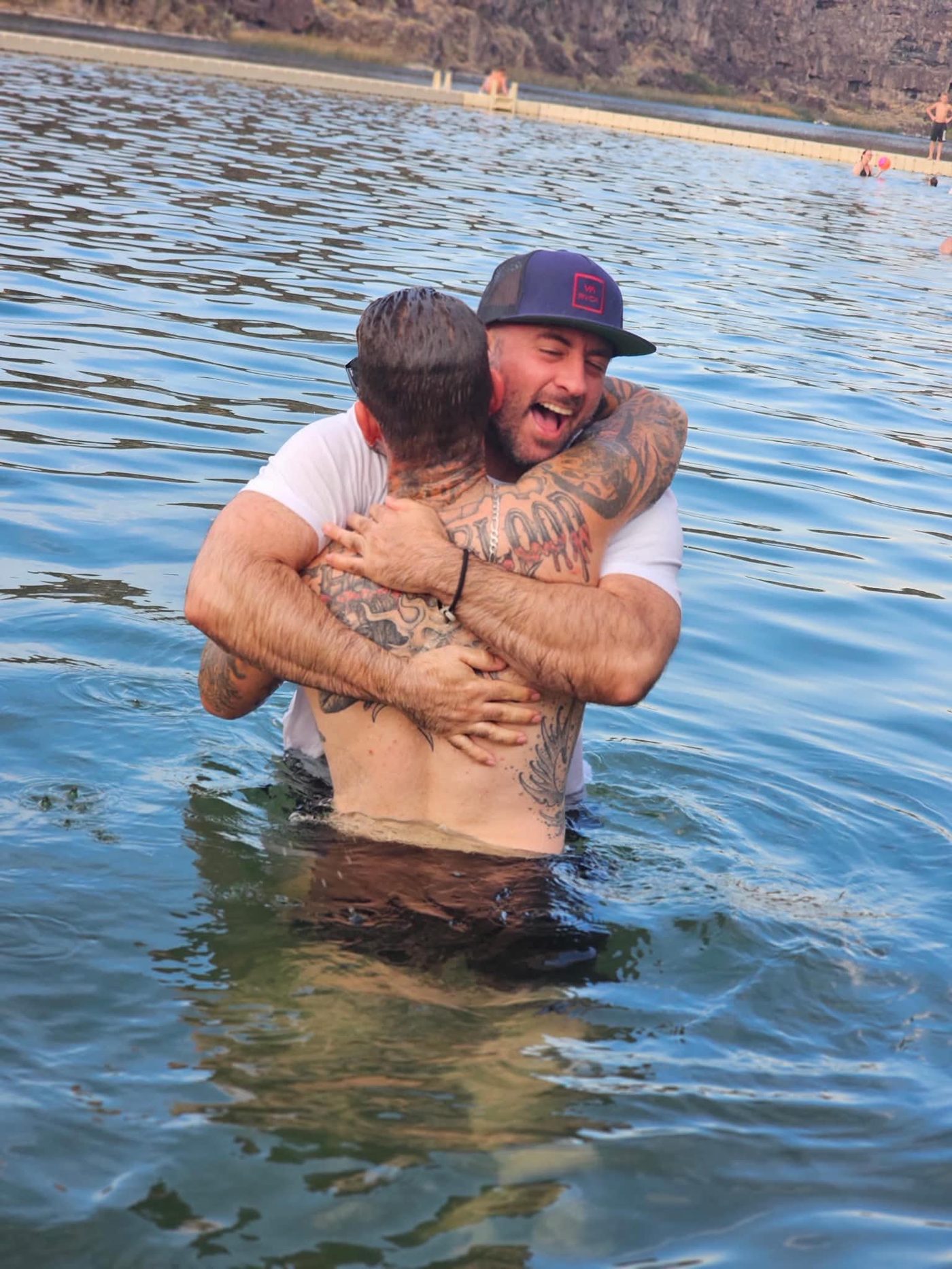Pastor Evan celebrating a baptism