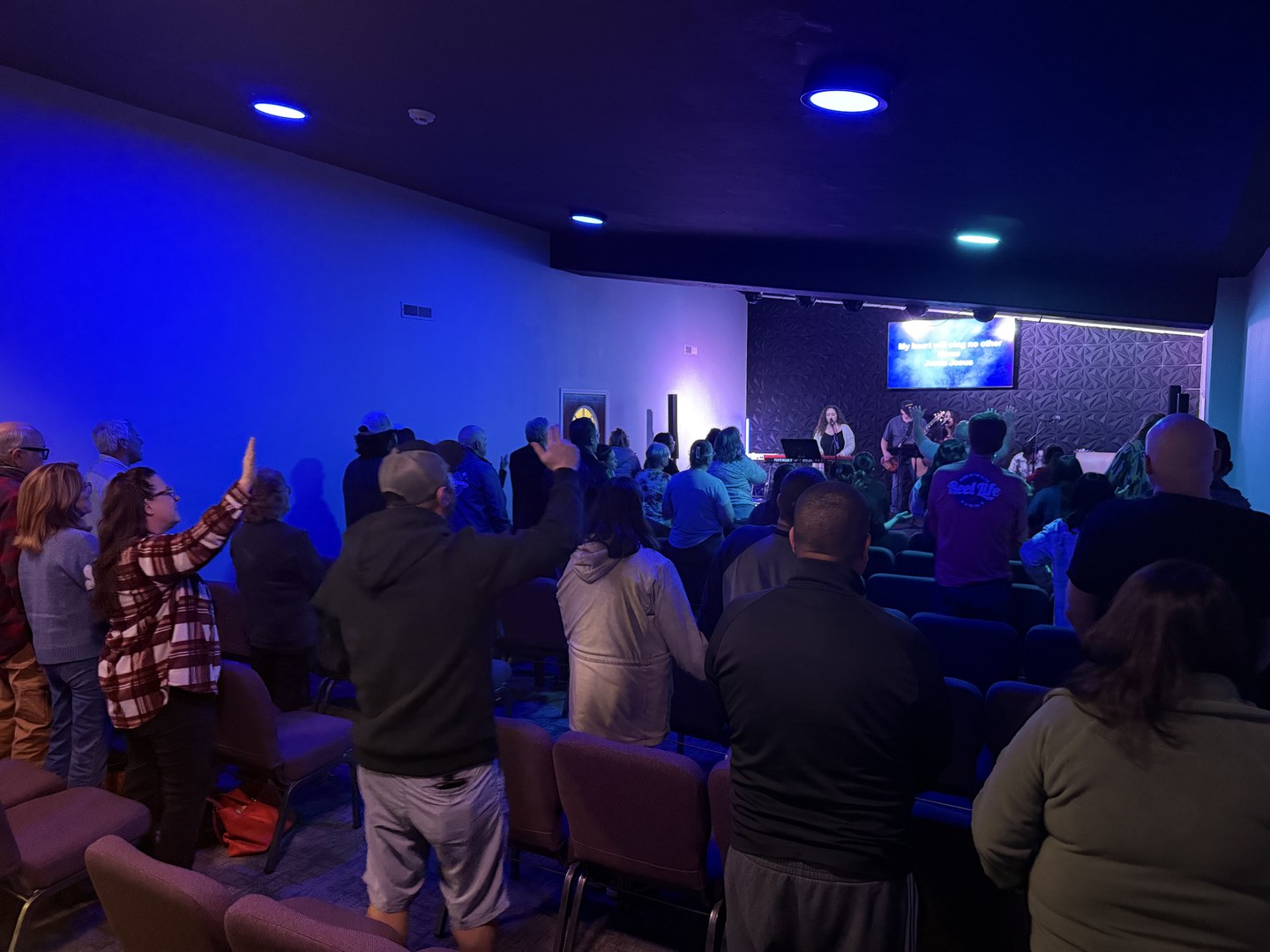 The River congregation in worship