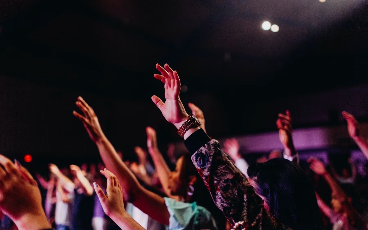 Hands raised in worship